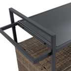 Outdoor Wicker Bar Cart for Patio and Pool Parties