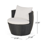 Outdoor Wicker Patio Chair Set – 3 Piece Conversation Furniture with Table - Summer Furniture