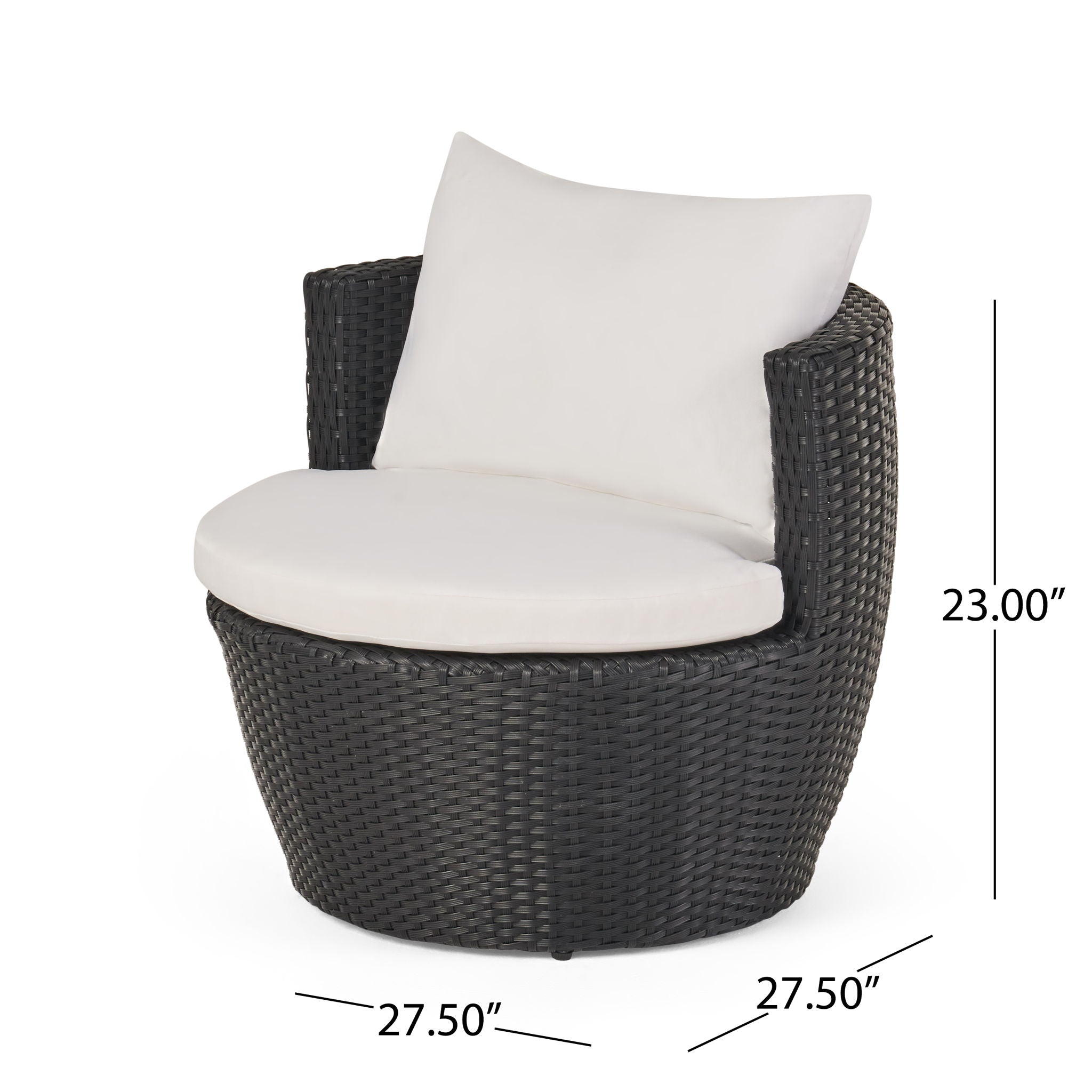 Outdoor Wicker Patio Chair Set – 3 Piece Conversation Furniture with Table - Summer Furniture