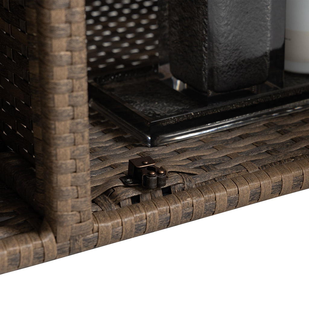 Outdoor Wicker Bar Cart for Patio and Pool Parties