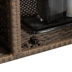 Outdoor Wicker Bar Cart for Patio and Pool Parties