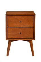Sonoma Mid Century Nightstand 2-Drawer Solid Mahogany - Chestnut Brown