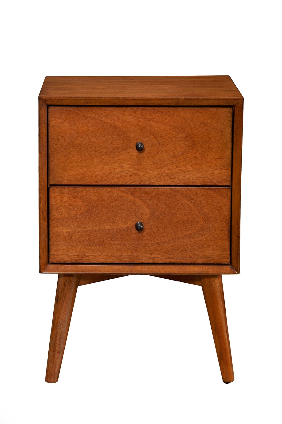 Sonoma Mid Century Nightstand 2-Drawer Solid Mahogany - Chestnut Brown