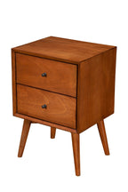 Sonoma Mid Century Nightstand 2-Drawer Solid Mahogany - Chestnut Brown