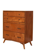 Sonoma Mid-Century 4-Drawer Chest with Pull-Out Tray Brown Chestnut