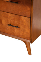 Sonoma Mid-Century 4-Drawer Chest with Pull-Out Tray Brown Chestnut