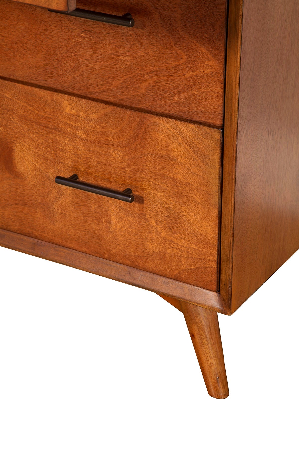 Sonoma Mid-Century 4-Drawer Chest with Pull-Out Tray Brown Chestnut