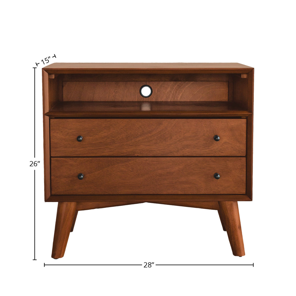 Sonoma Mid Century 2-Drawer Large Nightstand Brown