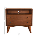 Sonoma Mid Century 2-Drawer Large Nightstand Brown