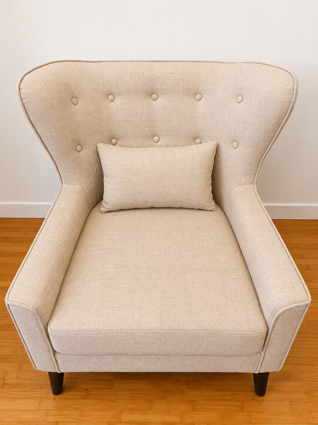 Versailles Wingback Accent Chairs Set | Tufted | Beige