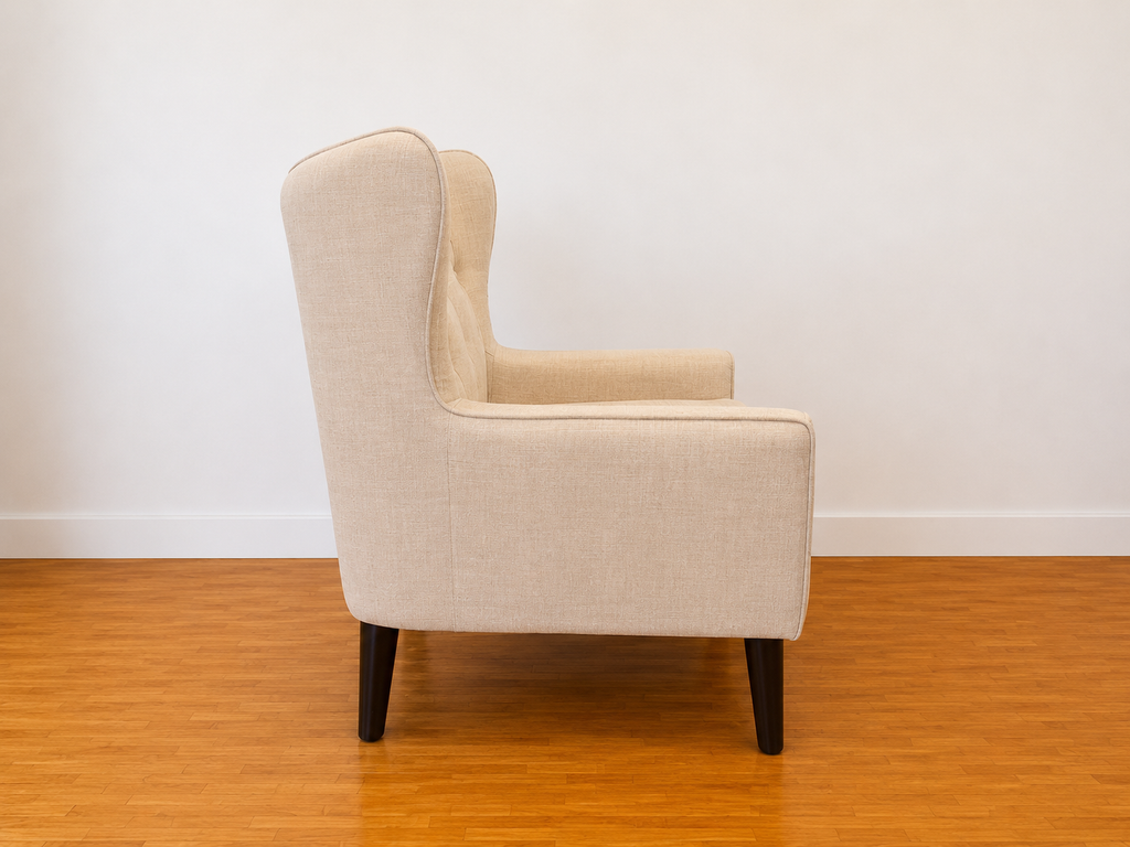 Versailles Wingback Accent Chairs Set | Tufted | Beige