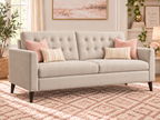 Versailles 68" Sofa Couch Mid Century Modern Beige