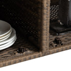 Outdoor Wicker Bar Cart for Patio and Pool Parties
