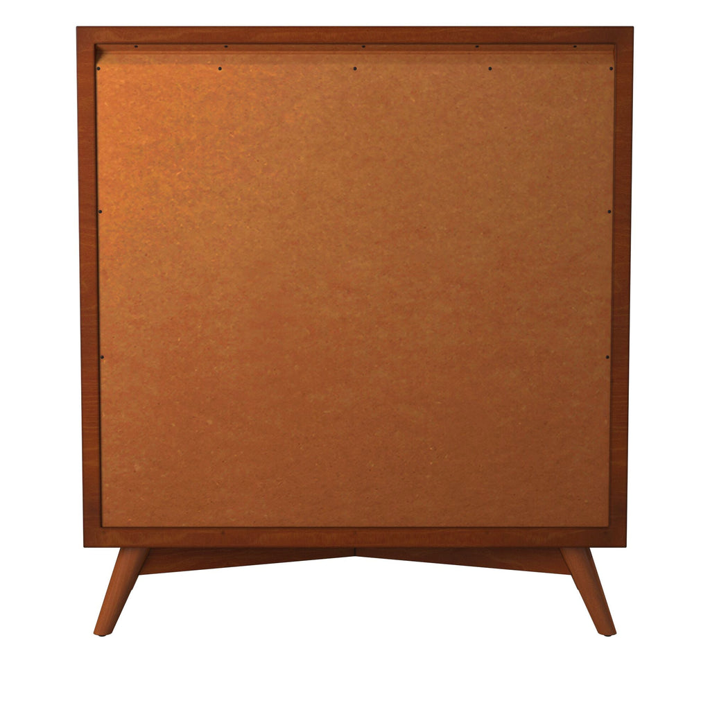 Sonoma Mid-Century 4-Drawer Chest with Pull-Out Tray Brown Chestnut