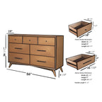 Sonoma Mid Century 7-Drawer Dresser Brown Chestnut Wood