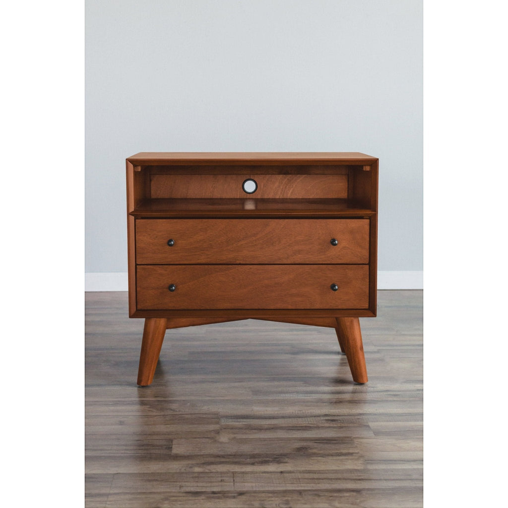 Sonoma Mid Century 2-Drawer Large Nightstand Brown