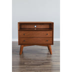 Sonoma Mid Century 2-Drawer Large Nightstand Brown