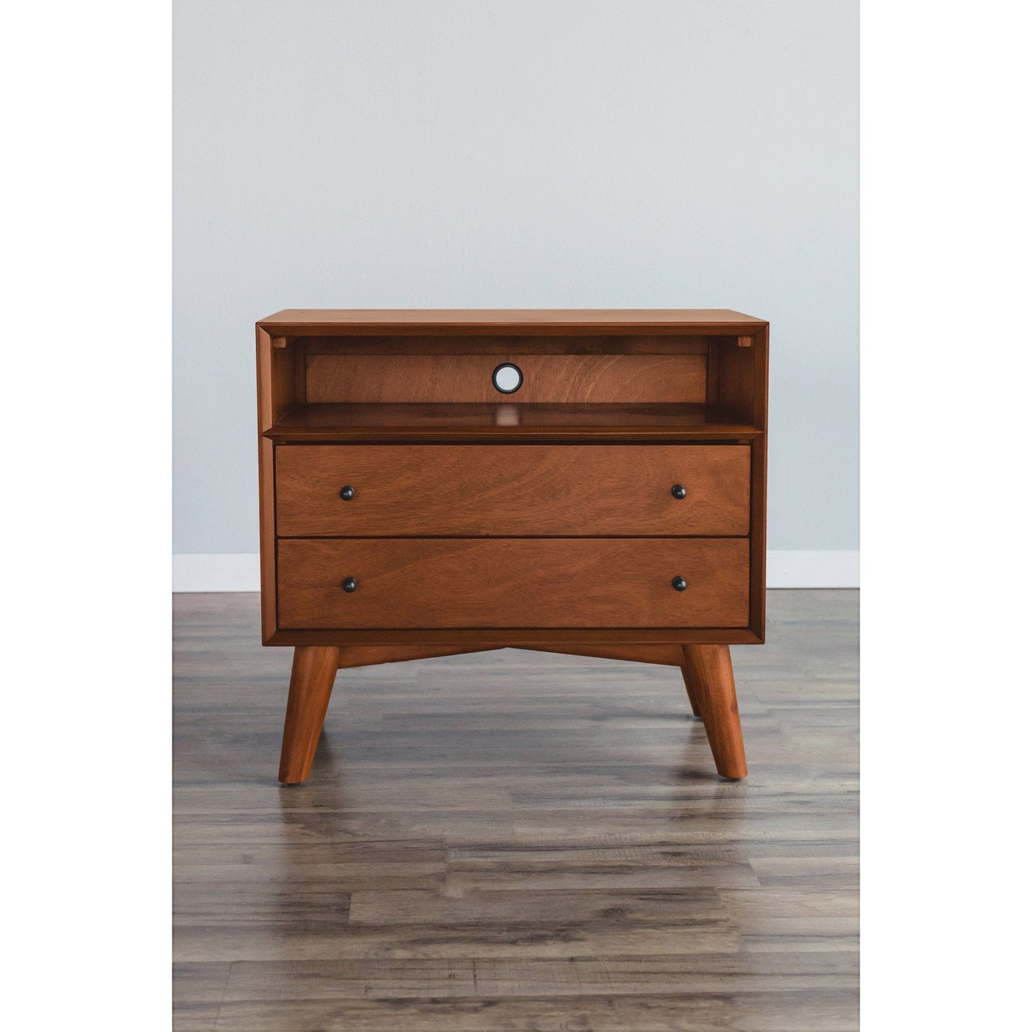 Sonoma Mid Century 2-Drawer Large Nightstand Brown