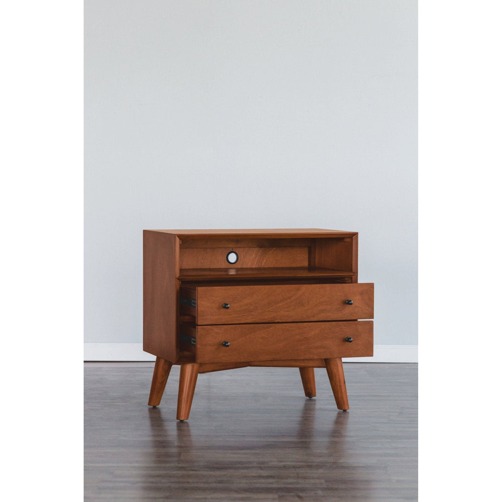 Sonoma Mid Century 2-Drawer Large Nightstand Brown