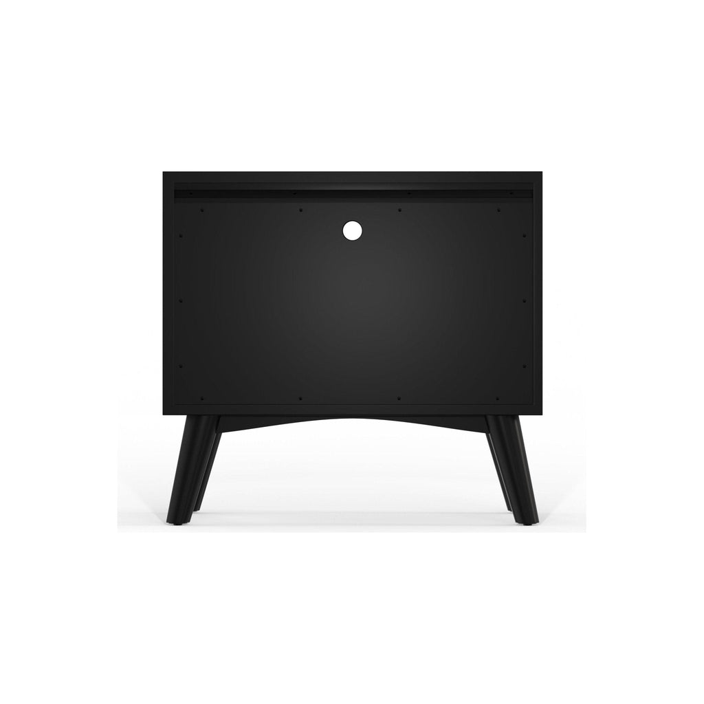 Sonoma Mid Century 2-Drawer Large Nightstand Black