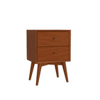 Sonoma Mid Century Nightstand 2-Drawer Solid Mahogany - Chestnut Brown