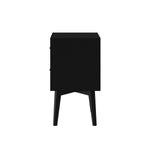 Sonoma Mid Century 2-Drawer Nightstand Black Mahogany Wood