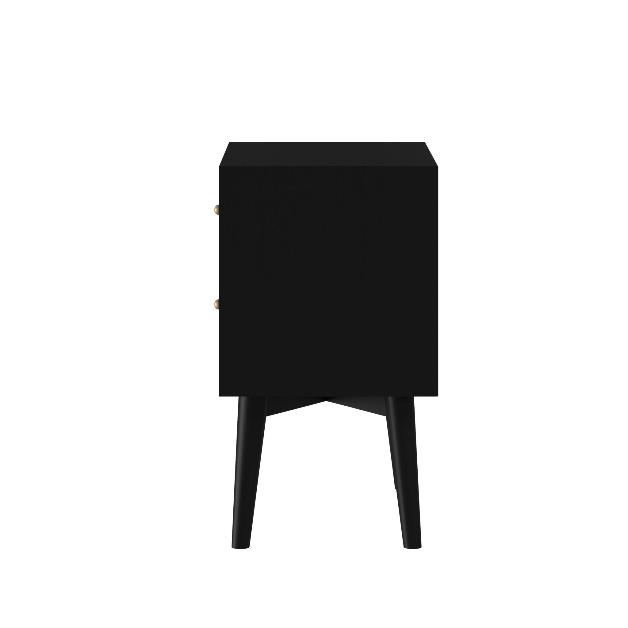Sonoma Mid Century 2-Drawer Nightstand Black Mahogany Wood