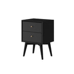 Sonoma Mid Century 2-Drawer Nightstand Black Mahogany Wood