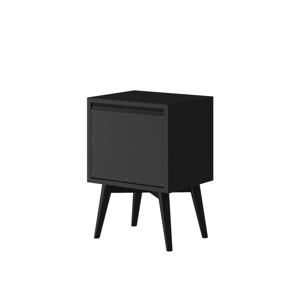Sonoma Mid Century 2-Drawer Nightstand Black Mahogany Wood