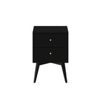 Sonoma Mid Century 2-Drawer Nightstand Black Mahogany Wood