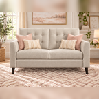 Versailles 48" Beige Tufted Loveseat Mid Century Modern