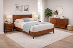 Sonoma Mid Century Platform Bed Frame Brown - Queen, King, Full
